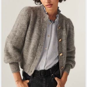 Ba&sh wool and mohair blend round neck cardigan